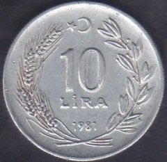 1981 YILI 10 LİRA