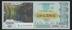 1993 19 EYLÜL ÇEYREK BİLET YEDİ GÖLLER