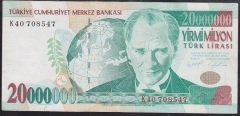 7.EMİSYON 20 000 000 LİRA K40 708547 ÇÇT +