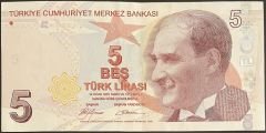 9.Emisyon 1.Tertip 5 Lira A094 574607 Ççt Çilaltı