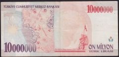 7.Emisyon 10 000 000 Lira B71 284166 Çok Temiz