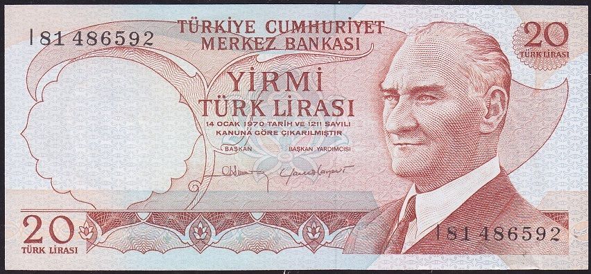 6.Emisyon 4.Tertip 20 Lira I81 486592 Çilaltı Çil