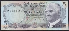 6.Emisyon 2.Tertip 5 Lira H03 149493 Çilaltı