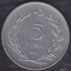 1974 YILI 5 LİRA