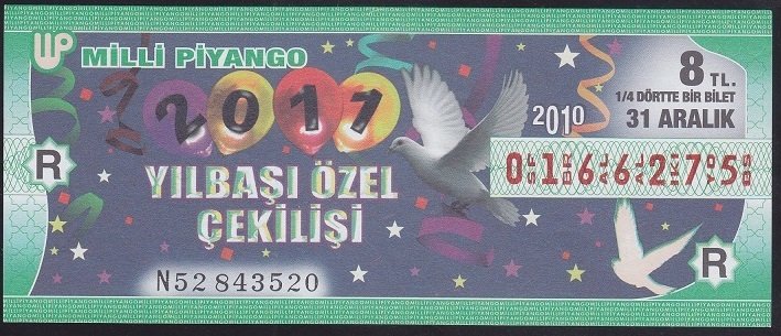 2010 31 ARALIK ÇEYREK BİLET R SERİSİ