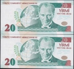8.EMİSYON 20 YTL A01 431390-391 SERİ TAKİPLİ (2 ADET) ÇİL