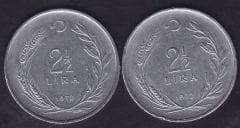 1972 Yılı 2.5 Lira (Ters Düz Takım)