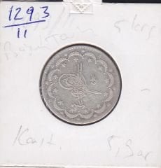 1293/11 Abdülhamit 5 Kuruş Gümüş