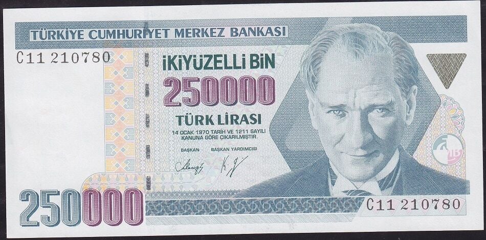 7.Emisyon 1.Tertip 250.000 Lira C11 210780 Çilaltı Çil