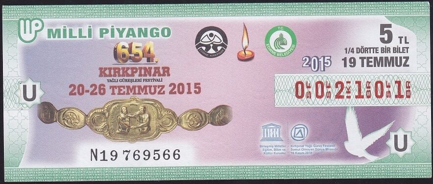 2015 19 Temmuz Çeyrek Bilet - U Serisi ( 002101 )