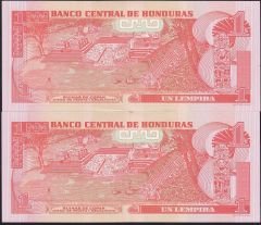Honduras 1 Lempira 2014 2 Adet Seri Takipli Çil 799 - 800