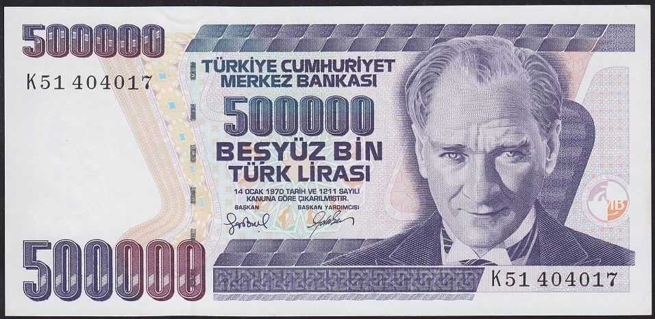 7.Emisyon 4.Tertip 500000 Lira K51 404017 Çil