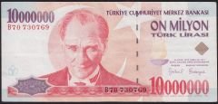 7.Emisyon 10 000 000 Lira B70 730769 Çok Temiz+