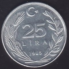 1985 YILI 25 LİRA ÇA-ÇİL eski para mezat