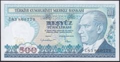 7.Emisyon 2.Tertip 500 Lira C83 860770 Çilaltı Çil