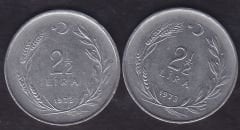 1973 Yılı 2.5 Lira (Ters Düz Takım)