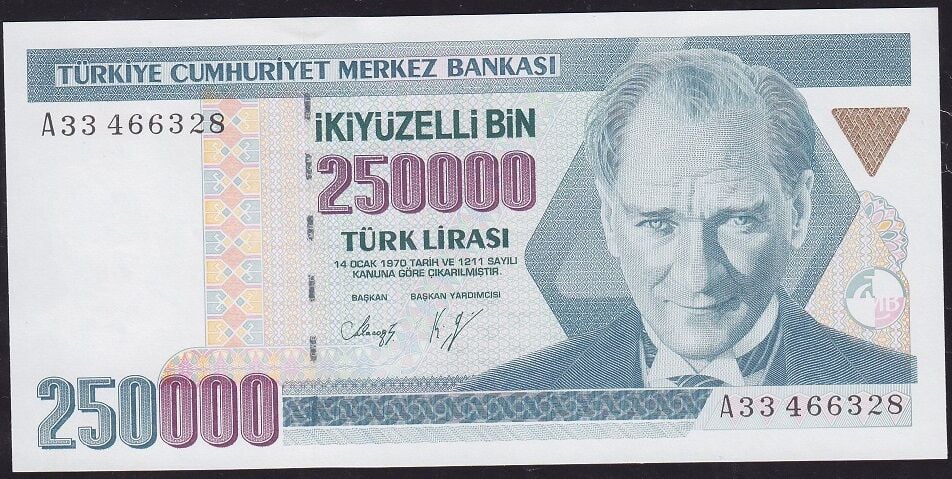 7.Emisyon 1.Tertip 250.000 Lira A33 466328 Çilaltı Çil