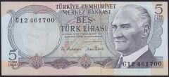 6.Emisyon 2.Tertip 5 Lira G12 461700 Çilaltı