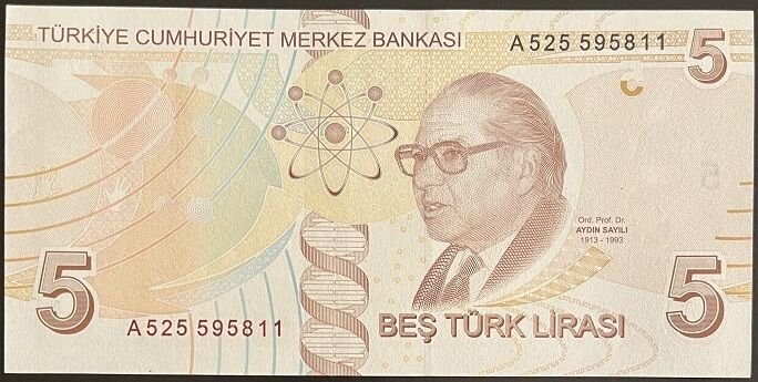 9.Emisyon 1.Tertip 5 Lira A525 595811 Çilaltı Çil