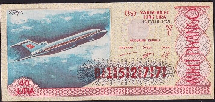 1978 19 Eylül Yarım Bilet - Y Serisi