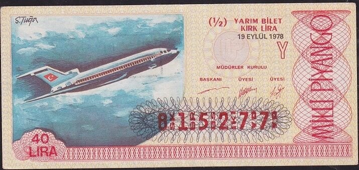 1978 19 Eylül Yarım Bilet - Y Serisi