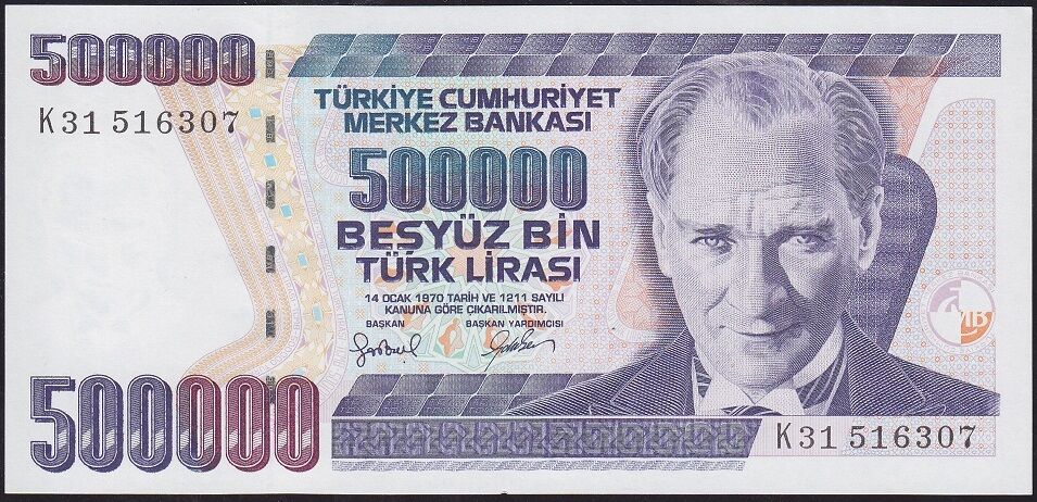 7.Emisyon 4.Tertip 500000 Lira K31 516307 Çilaltı Çil