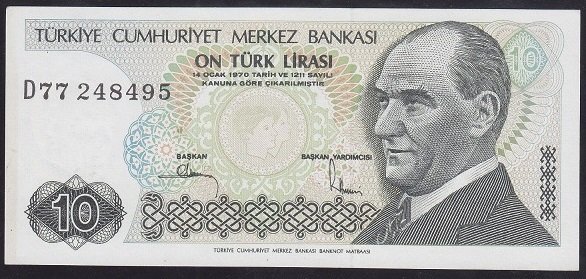 7.EMİSYON 2.TERTİP 10 LİRA D77 248495 ÇİLALTI ÇİL