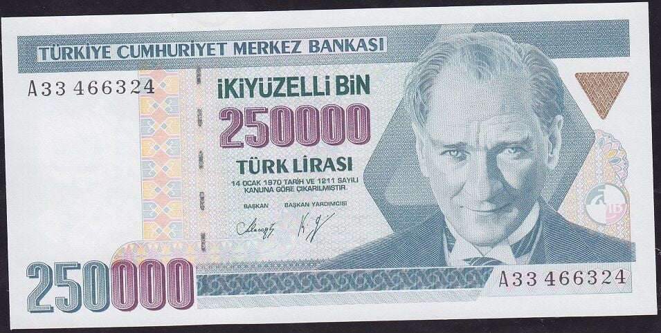 7.Emisyon 1.Tertip 250.000 Lira A33 466324 Çilaltı Çil