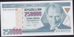 7.Emisyon 1.Tertip 250.000 Lira A33 466324 Çilaltı Çil