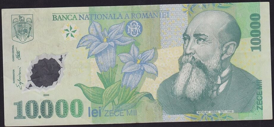 Romanya 10.000 Lei 2000 Çok Temiz+ Polimer