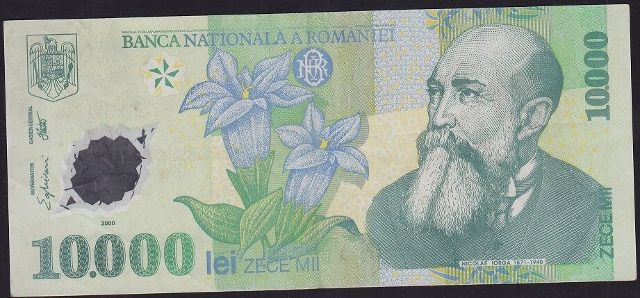 Romanya 10.000 Lei 2000 Çok Temiz+ Polimer