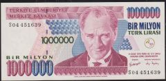 7.Emisyon 3.Tertip 1 000 000 Lira S04 451639 Çil
