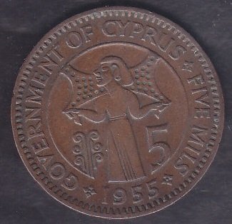 Kıbrıs 5 Mil 1955