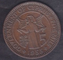 Kıbrıs 5 Mil 1955