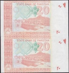 Pakistan 20 Rupee 2023 2 Adet Seri Takipli Çil 599 - 600