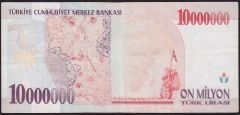 7.Emisyon 10 000 000 Lira B68 003306 Çok Temiz+