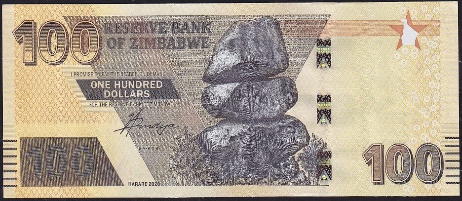 Zimbabwe 100 Dolar 2020 Çilaltı Çil Pick 106