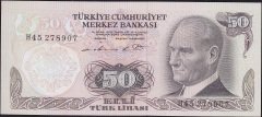 6.Emisyon 1.Tertip 50 Lira H45 278907 Çilaltı