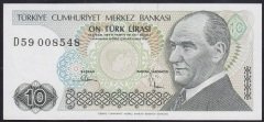 7.EMİSYON 2.TERTİP 10 LİRA D59 008548 ÇOK ÇOK TEMİZ