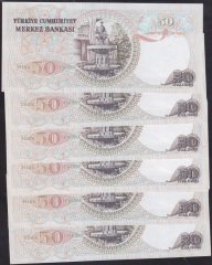6.EMİSYON 2.TERTİP 50 LİRA I21 135346 - 355 SERİ TAKİPLİ 10 ADET ÇİL