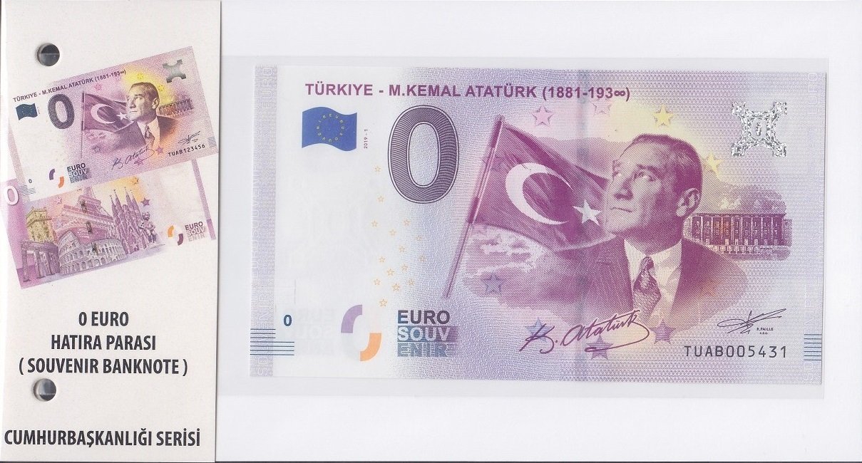 TÜRKİYE - MUSTAFA KEMAL ATATÜRK 0 EURO 2019 ÇİL ÖZEL AMBALAJINDA