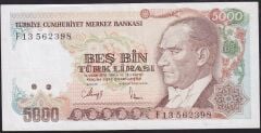 7.Emisyon 3.Tertip 5000 Lira F13 562398 Çok Temiz+