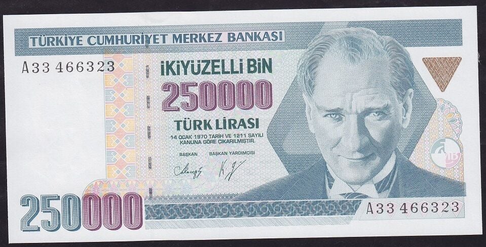 7.Emisyon 1.Tertip 250.000 Lira A33 466323 Çilaltı Çil