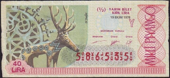 1978 19 Ekim Yarım Bilet - Y Serisi