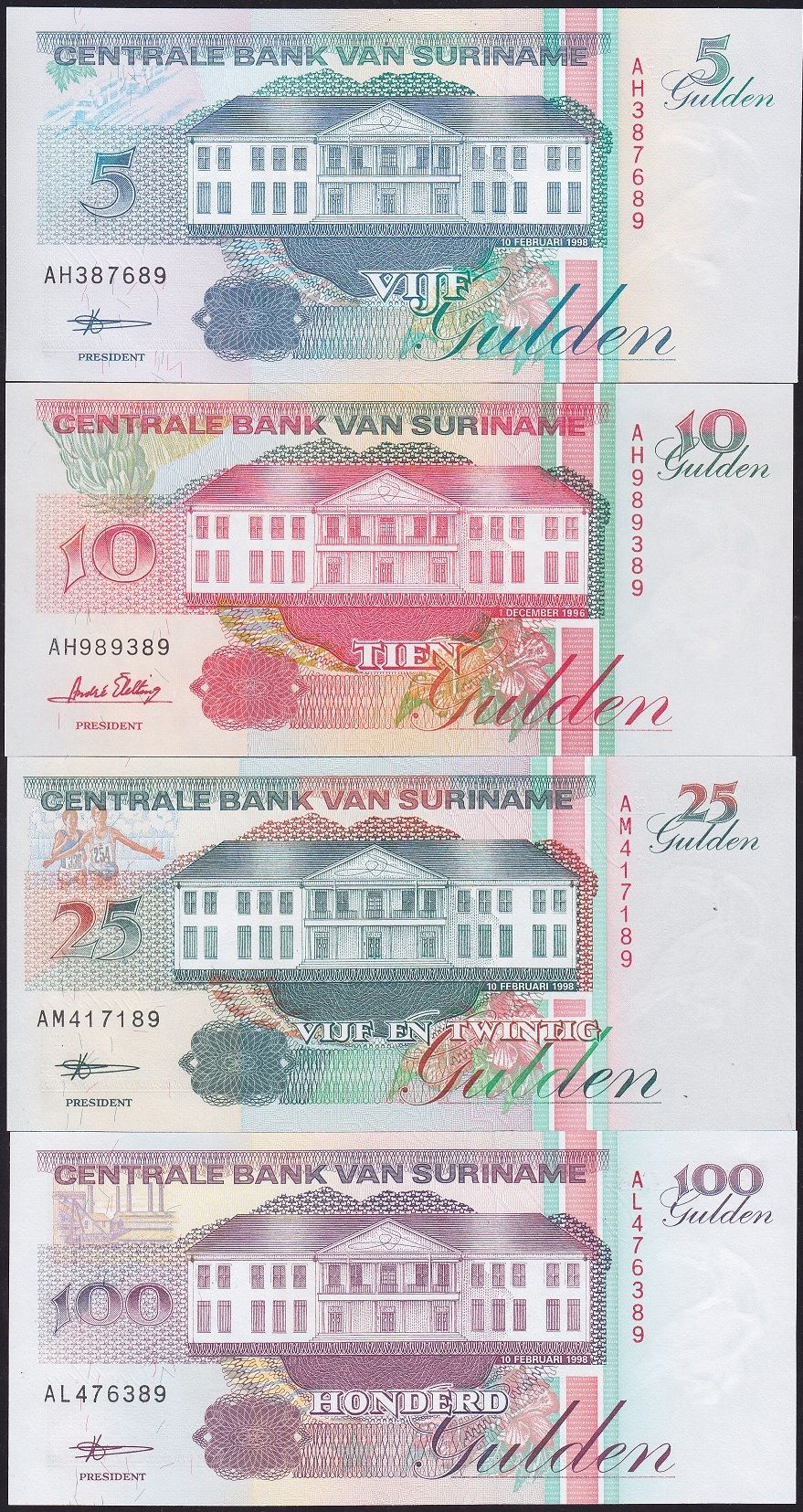Suriname 5-10-25-100 Gulden Lotu Çil
