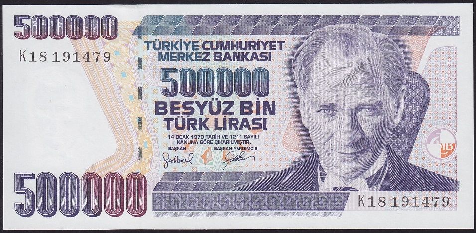 7.Emisyon 4.Tertip 500000 Lira K18 191479 Çil