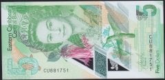 Karayipler 5 Dolar 2021 Çil Polymer Kraliçe Pick 56