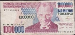7.Emisyon 3.Tertip 1 000 000 Lira R57 958513 Çok Temiz