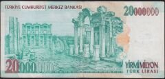 7.Emisyon 20 000 000 Lira B72 454113 Çok Temiz