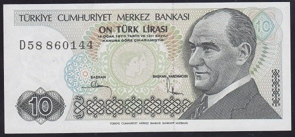 7.EMİSYON 2.TERTİP 10 LİRA D58 860144 ÇİLALTI